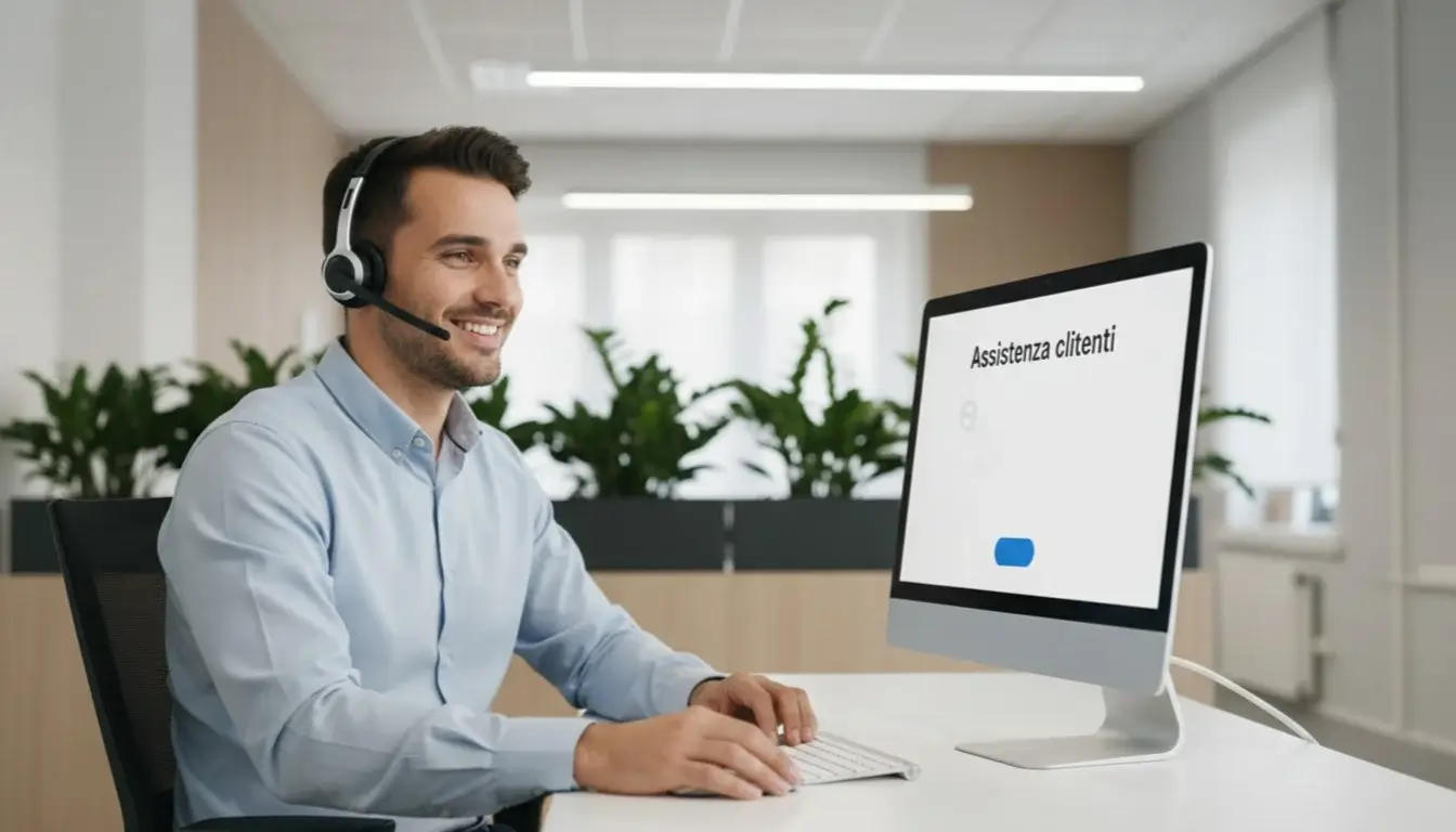Operatore del servizio clienti che fornisce supporto professionale