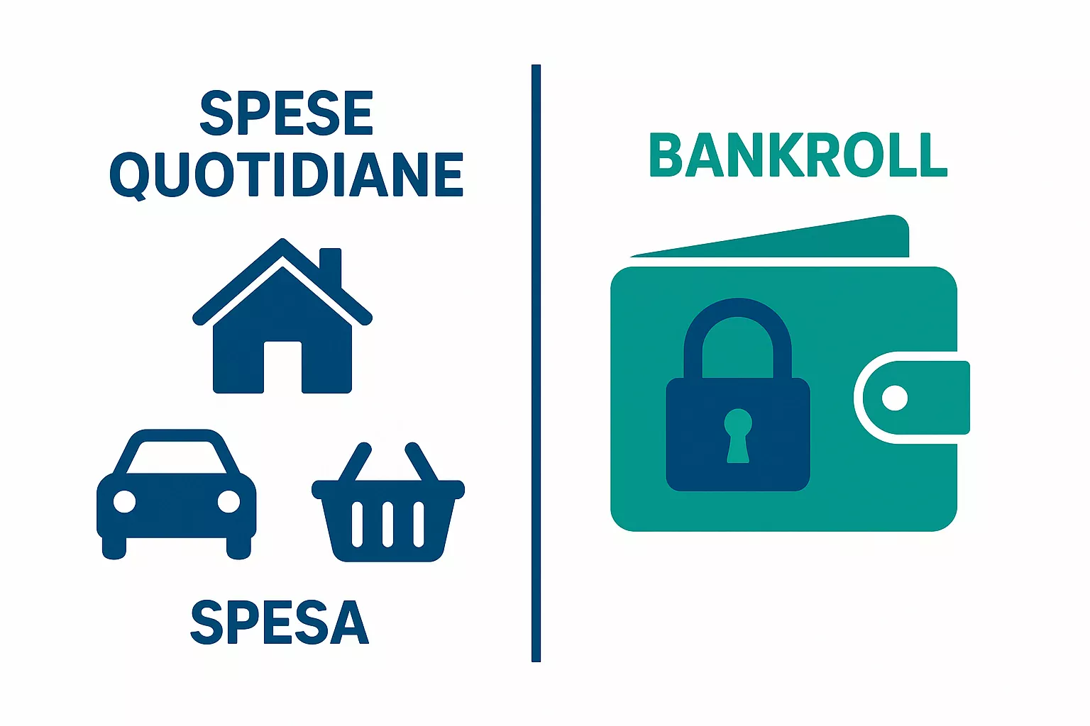 Infografica sulla separazione del bankroll dalle finanze personali quotidiane