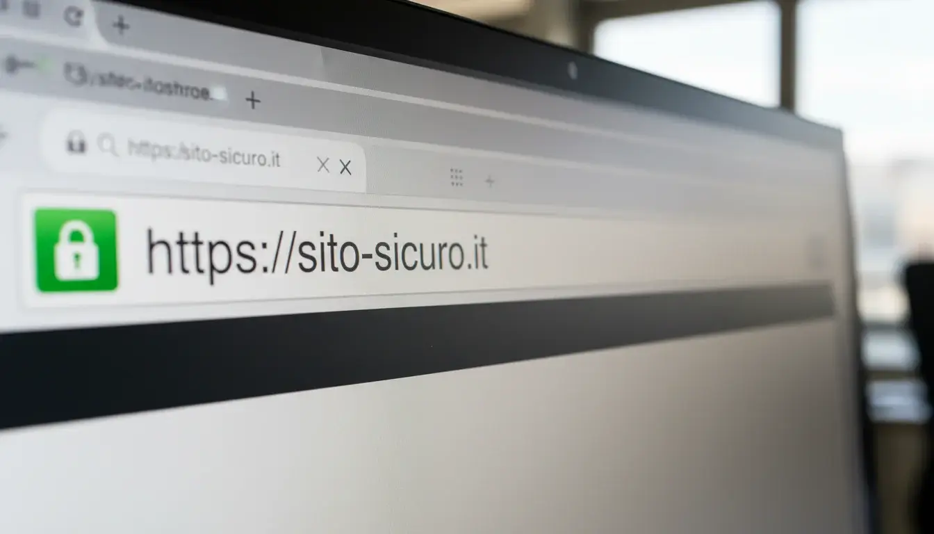 Barra degli indirizzi del browser con lucchetto di sicurezza HTTPS