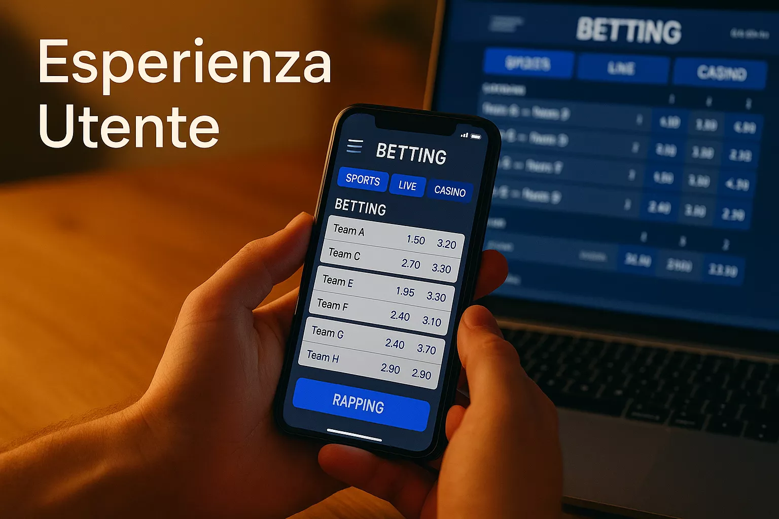 Esperienza utente su app mobile e sito web bookmaker: interfaccia intuitiva e navigazione semplice per le scommesse