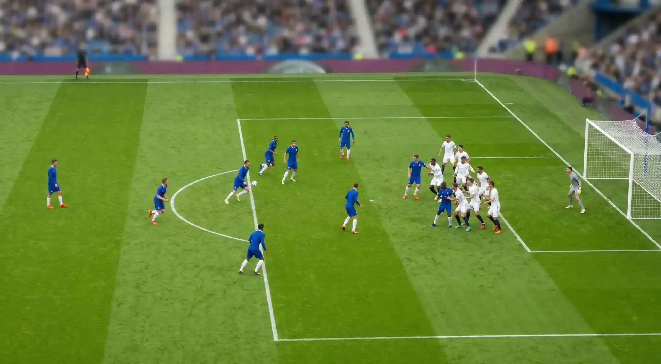 Partita di calcio tra una squadra favorita e una sfavorita