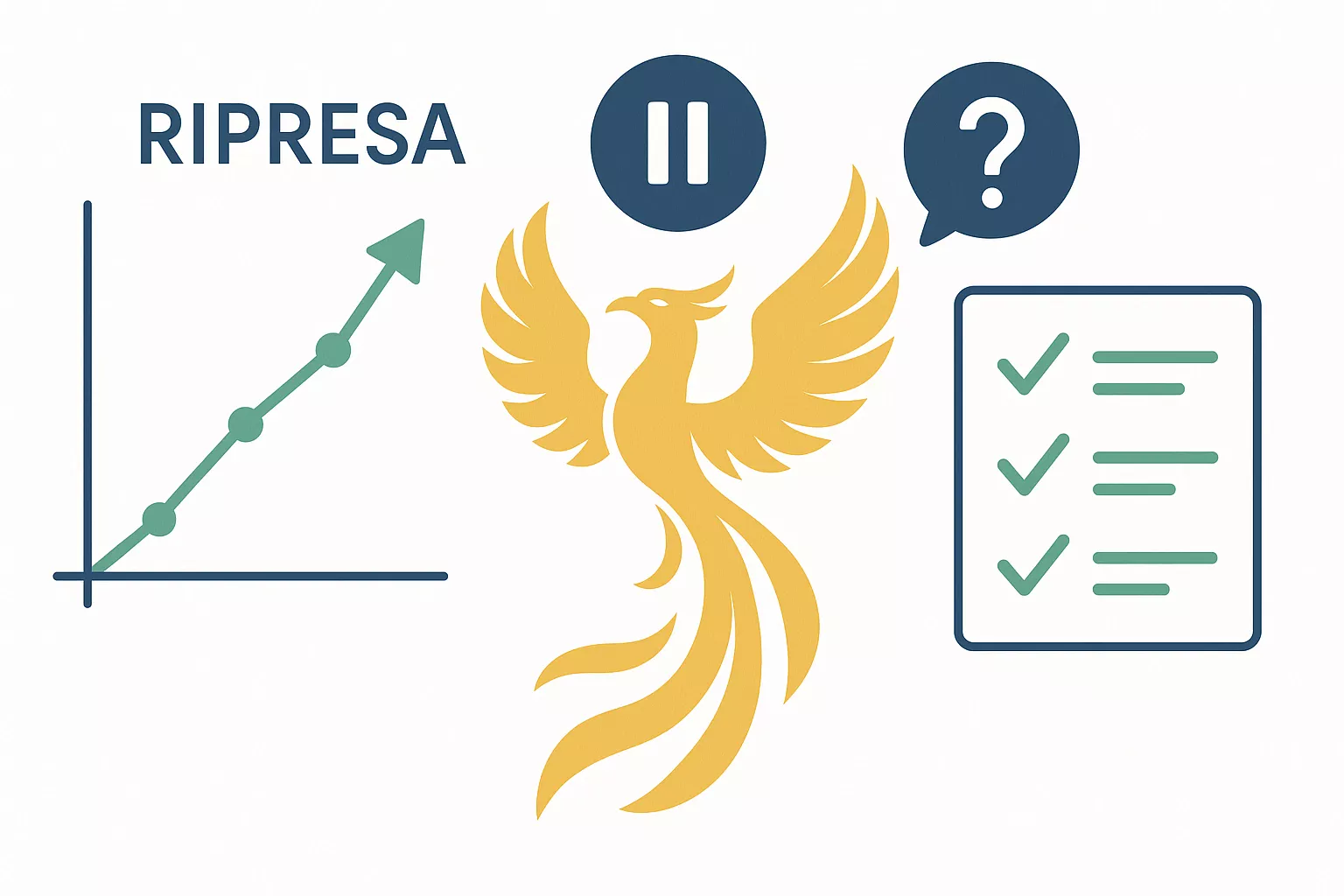 Illustrazione del recupero del bankroll con grafico di crescita graduale e simboli di disciplina