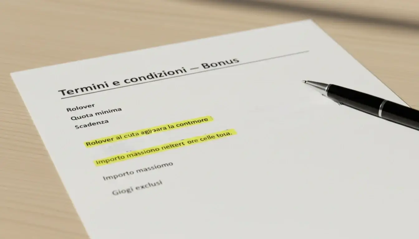 Documento con termini e condizioni evidenziati