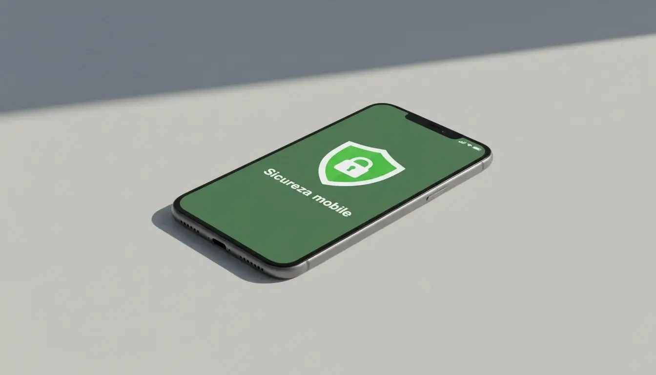 Smartphone con icona di sicurezza e lucchetto