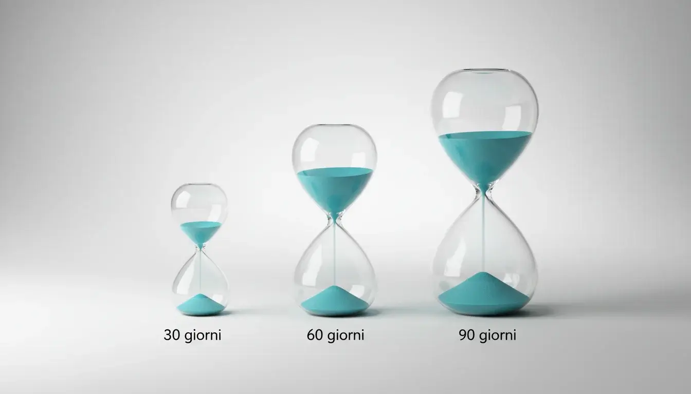 Icone che rappresentano le diverse opzioni temporali di autoesclusione