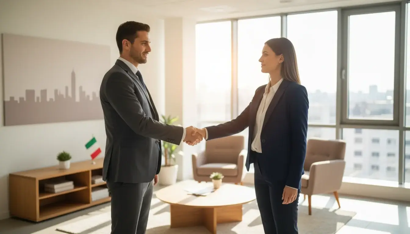 Stretta di mano professionale che simboleggia fiducia e accordo legale